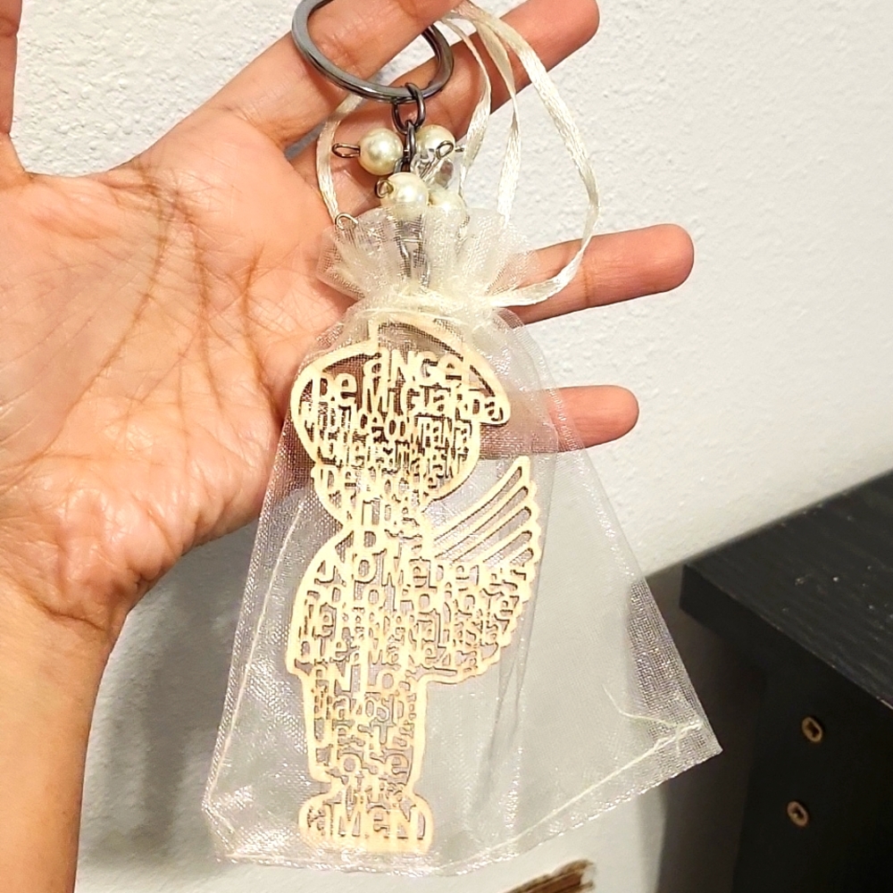Precious Moment Spanish prayer key chain